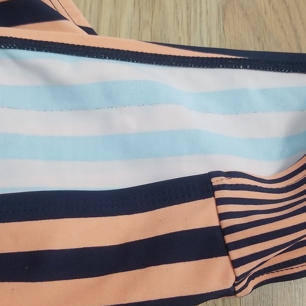 Motherhood Maternity Bump Maternity Bikini Swim Bottoms Peach Stripe - Picture 6 of 9